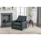 Schwarzes Schlafsofa aus Kunstleder mit USB-Anschlüssen