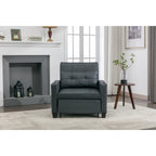 Schwarzes Schlafsofa aus Kunstleder mit USB-Anschlüssen