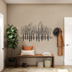 Wanddekoration „Feld der Bäume“ aus schwarzem Metall