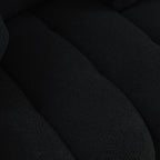 Schwarzes Teddy-Dreisitzer-Sofa mit Rückenkissen und Holzrahmen