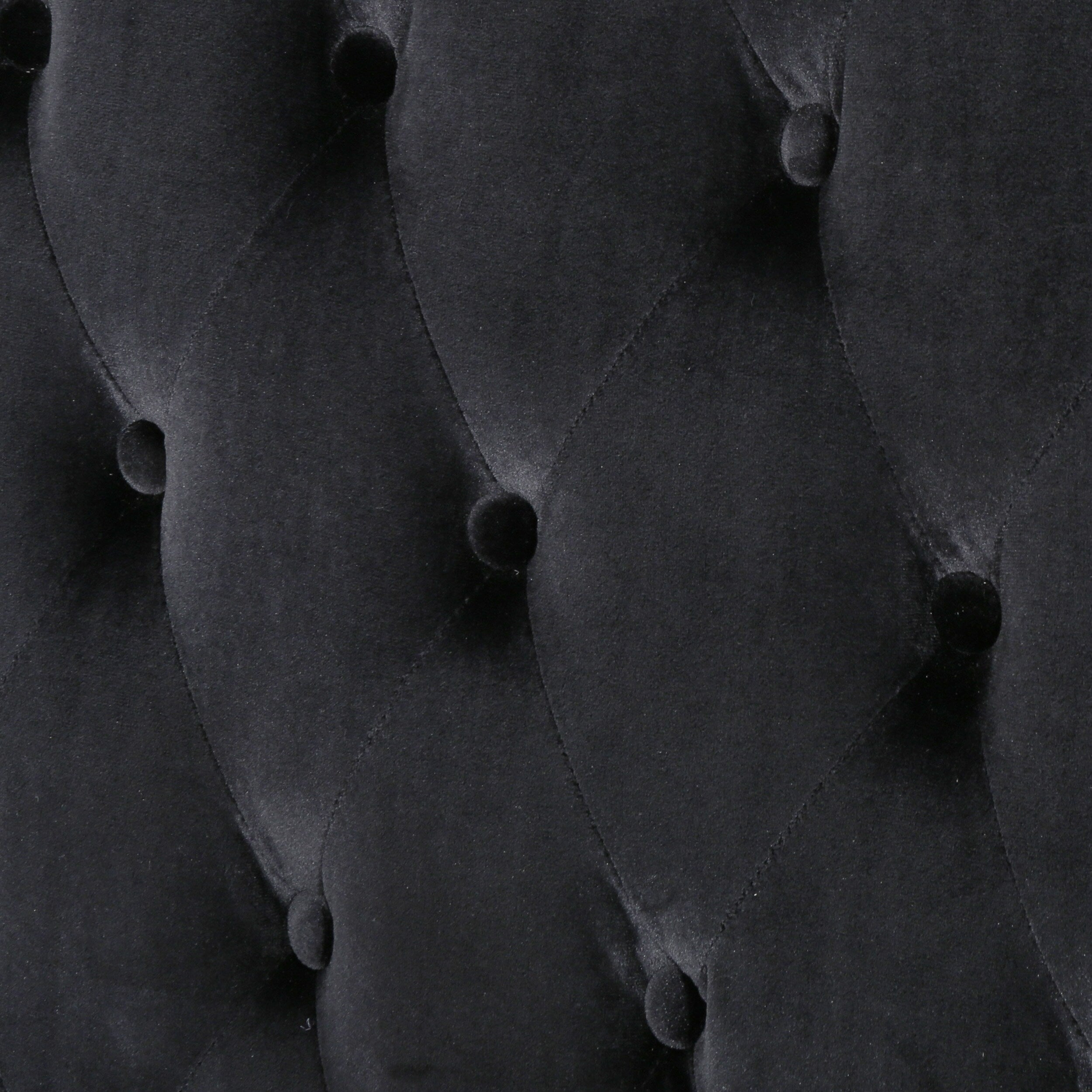 Schwarzes Samtsofa mit Knopfheftung und hoher Ohrenlehne