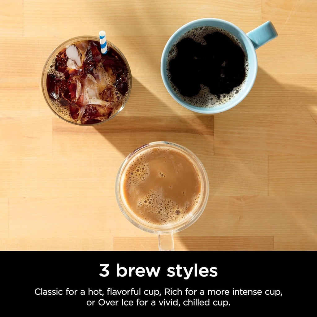 Blaue Kaffeemaschine für Einzelportionen, K-Cup-kompatibel, 1,6-Liter-Wassertank, 177-710 ml Brühgrößen, kompakt