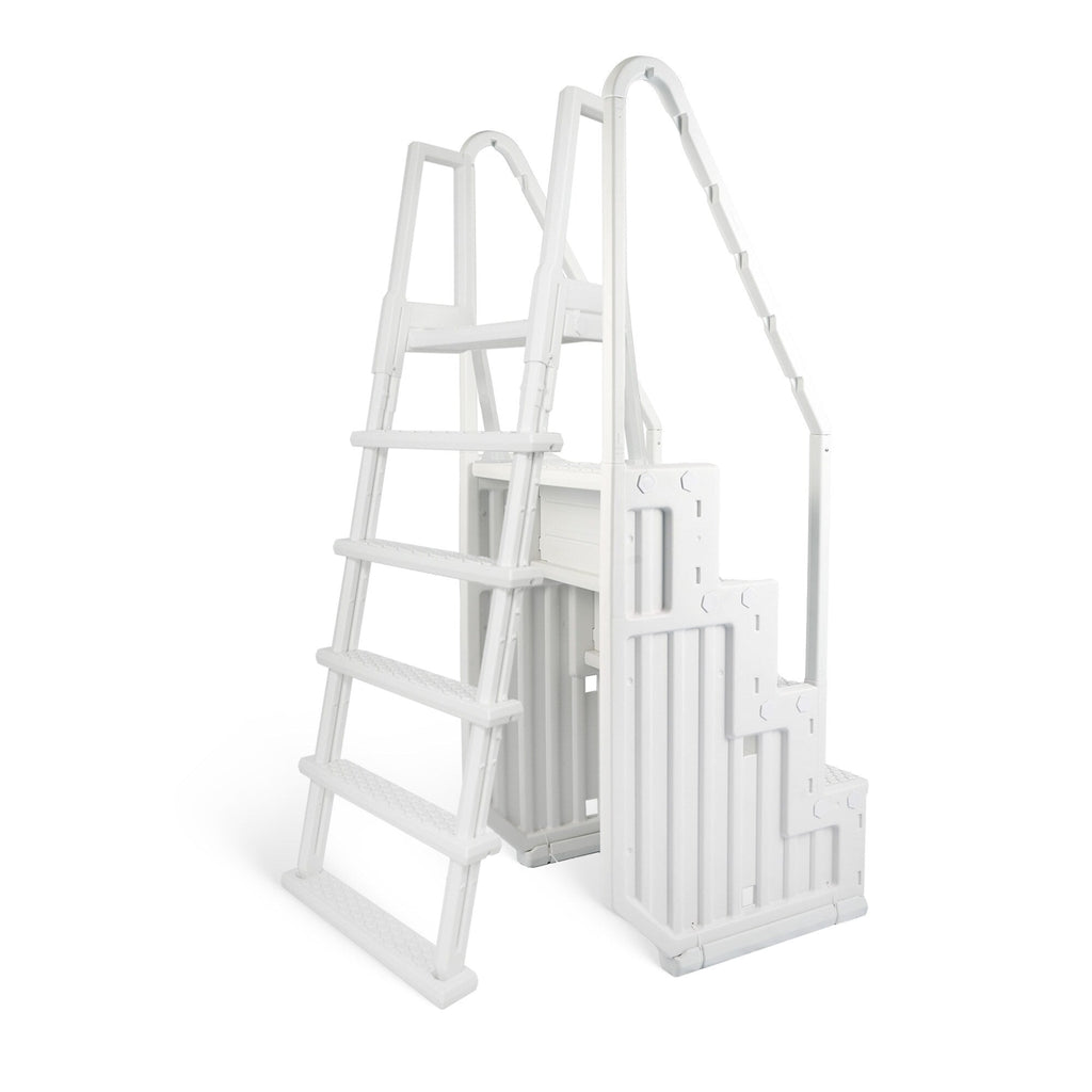 Blue Wave Easy Pool Step mit Außenleiter für Aufstellpools – 82,5 cm B x 142 cm T x 206 cm H