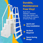 Blue Wave Easy Pool Step mit Außenleiter für Aufstellpools – 82,5 cm B x 142 cm T x 206 cm H