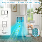 Bossin 8000 BTU (Ashrae), 5000 BTU (SACC) 3-in-1 tragbare Klimaanlagen mit Fernbedienung, leiser tragbarer Klimakühler für Räume – 880 V