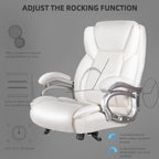 Bossin Bürostuhl für große und schwere Personen, 500 lbs (ca. 227 kg) Belastbarkeit, verstellbare Lendenwirbelstütze, ergonomischer Stuhl mit hoher Rückenlehne und PU-Lederbezug, Computer