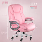 Bossin Bürostuhl für große und schwere Personen, 500 lbs (ca. 227 kg) Belastbarkeit, verstellbare Lendenwirbelstütze, ergonomischer Stuhl mit hoher Rückenlehne und PU-Lederbezug, Computer