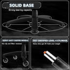 Bossin Bürostuhl für große und schwere Personen, 500 lbs (ca. 227 kg) Belastbarkeit, verstellbare Lendenwirbelstütze, ergonomischer Stuhl mit hoher Rückenlehne und PU-Lederbezug, Computer