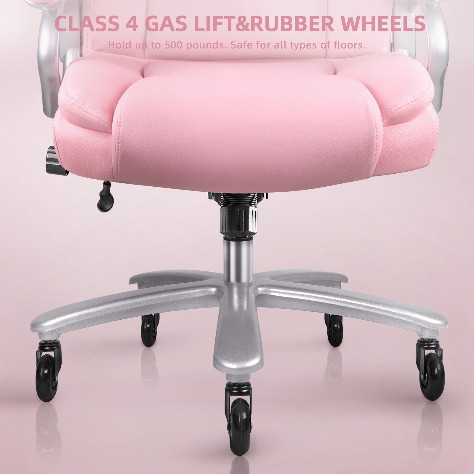 Bossin Bürostuhl für große und schwere Personen, 500 lbs (ca. 227 kg) Belastbarkeit, verstellbare Lendenwirbelstütze, ergonomischer Stuhl mit hoher Rückenlehne und PU-Lederbezug, Computer