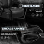 Bossin Bürostuhl für große und schwere Personen, 500 lbs (ca. 227 kg) Belastbarkeit, verstellbare Lendenwirbelstütze, ergonomischer Stuhl mit hoher Rückenlehne und PU-Lederbezug, Computer