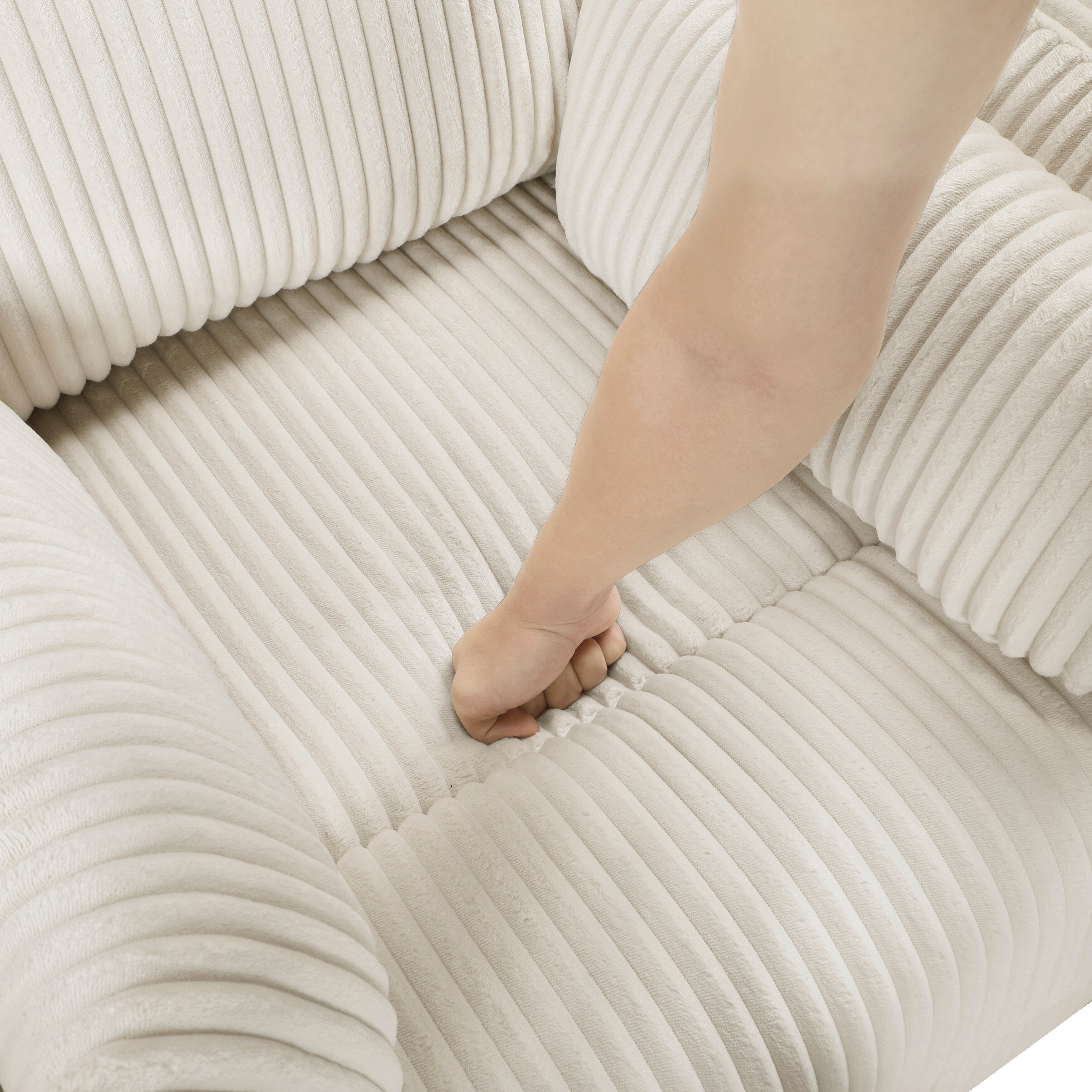 Braidy Corduroy Drehsessel mit manueller Verstellmöglichkeit