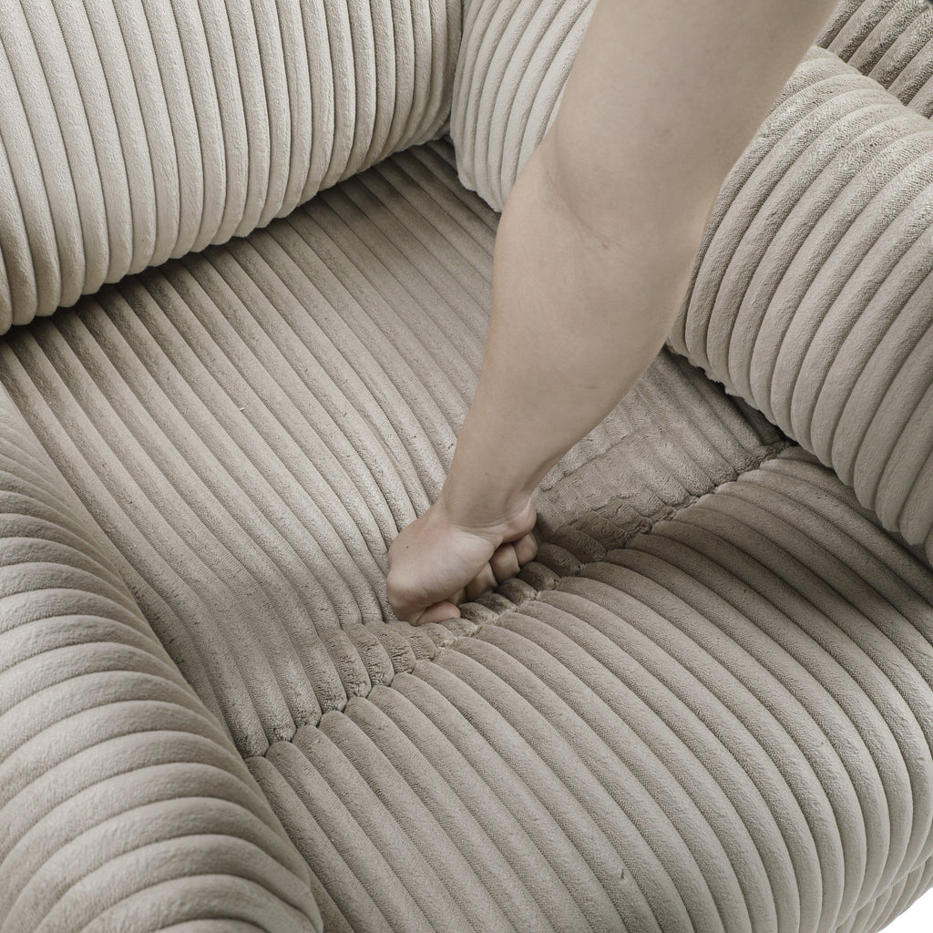 Braidy Corduroy Drehsessel mit manueller Verstellmöglichkeit