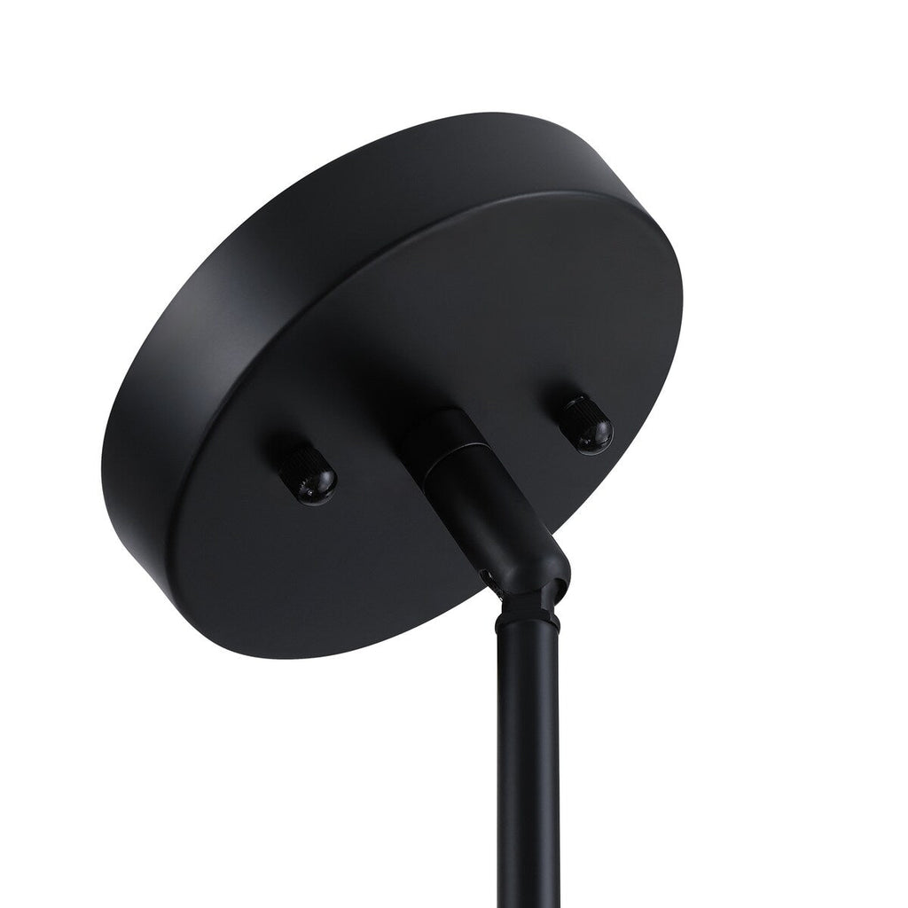 Breaux 4-flammiger Trommel-Kronleuchter aus Holzfurnier mit schwarzem Baldachin – 56 cm breit