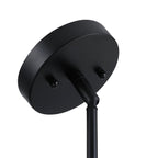 Breaux 4-flammiger Trommel-Kronleuchter aus Holzfurnier mit schwarzem Baldachin – 56 cm breit