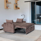 Modernes braunes 54,33 cm breites Ausziehsofa mit verstellbarer Rückenlehne und Handyhalterung