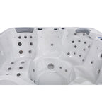 Buenospa Jersey 6-Personen-Whirlpool mit 46-Zoll-Düsen, Eisweiß, Grau mit Ozon- und LED-Beleuchtung