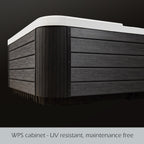 Buenospa Jersey 6-Personen-Whirlpool mit 46-Zoll-Düsen, Eisweiß, Grau mit Ozon- und LED-Beleuchtung