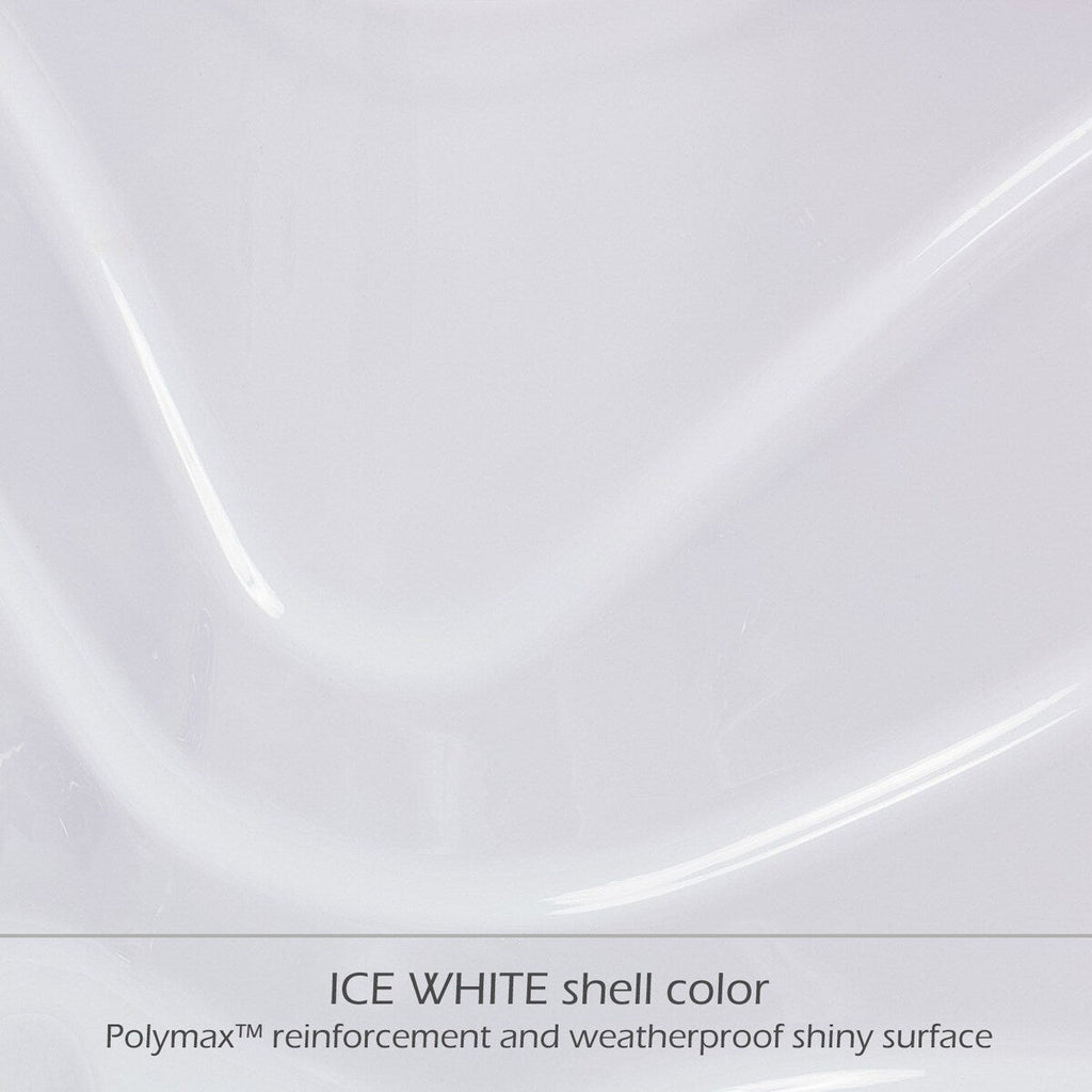 Buenospa Jersey 6-Personen-Whirlpool mit 46-Zoll-Düsen, Eisweiß, Grau mit Ozon- und LED-Beleuchtung