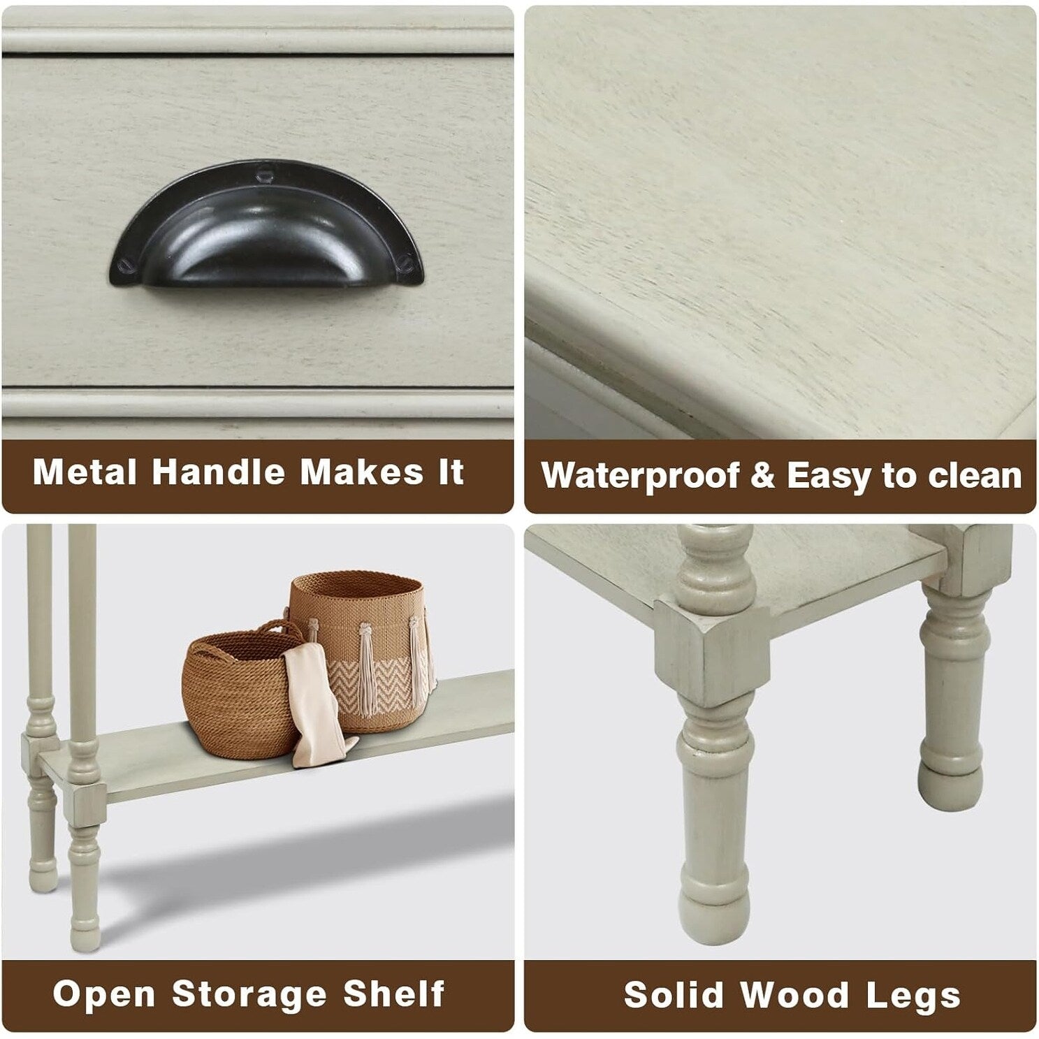 Burlington Holz-Konsolentisch mit 3 Schubladen für den Flur