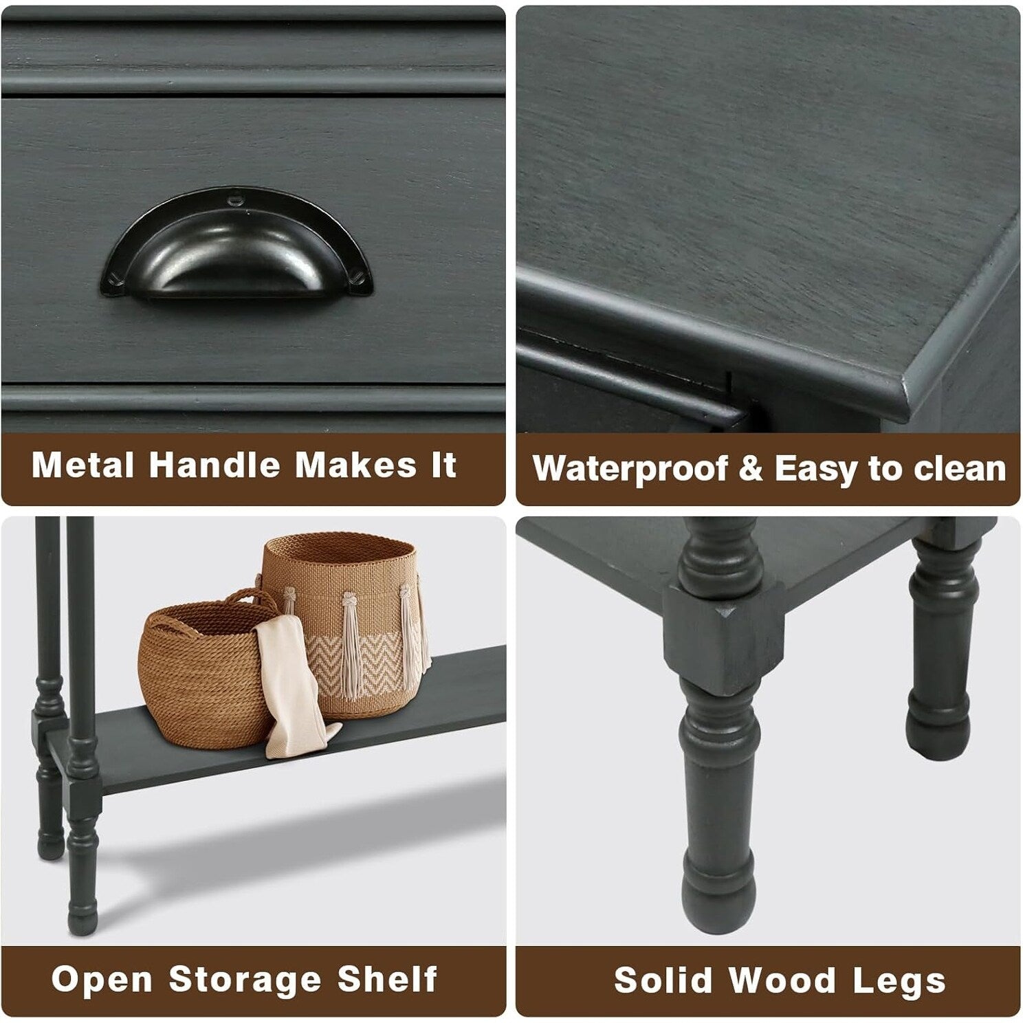 Burlington Holz-Konsolentisch mit 3 Schubladen für den Flur