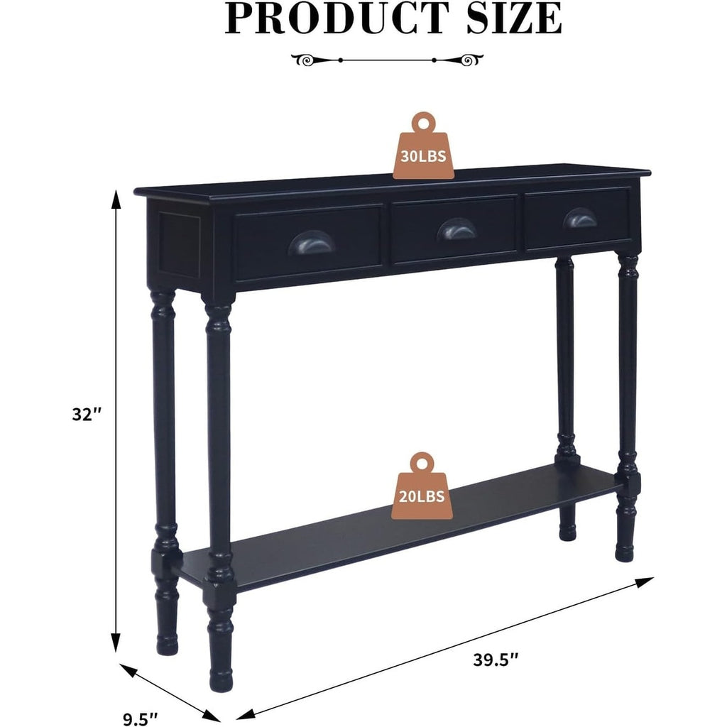 Burlington Holz-Konsolentisch mit 3 Schubladen für den Flur