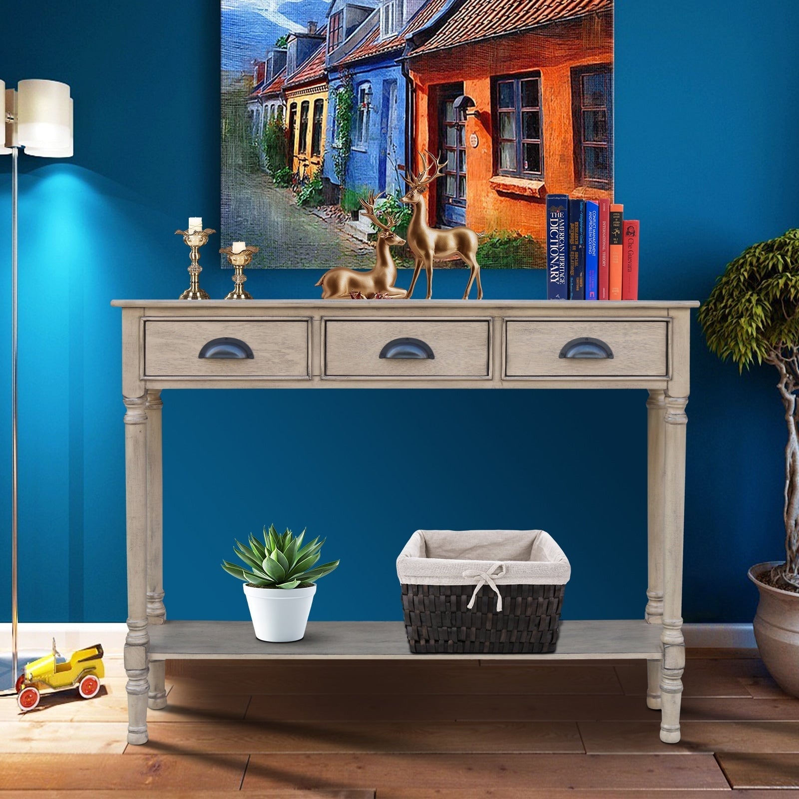 Burlington Holz-Konsolentisch mit 3 Schubladen für den Flur