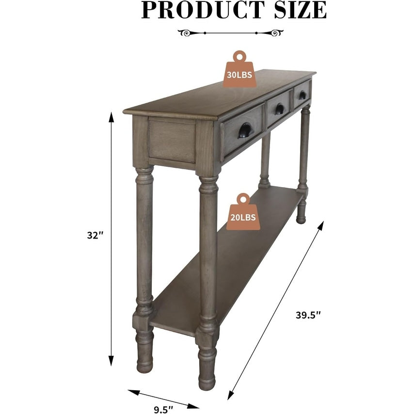 Burlington Holz-Konsolentisch mit 3 Schubladen für den Flur