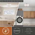 Burnaby Mid-Century Modern Deckenleuchte mit weißem Leinenschirm