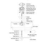 Burnaby Mid-Century Modern Deckenleuchte mit weißem Leinenschirm
