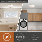 Burnaby Mid-Century Modern Deckenleuchte mit weißem Leinenschirm