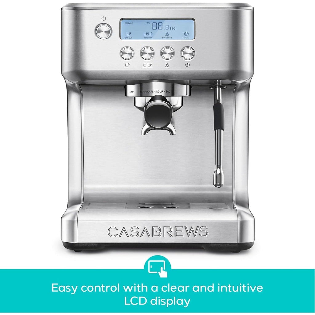 CASABREWS Ultra All-in-One Espressomaschine mit LCD-Display, Silber