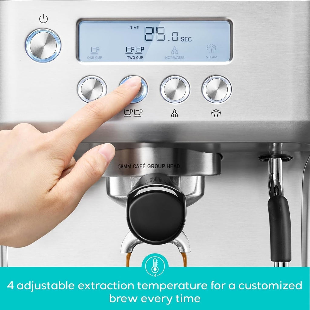 CASABREWS Ultra All-in-One Espressomaschine mit LCD-Display, Silber