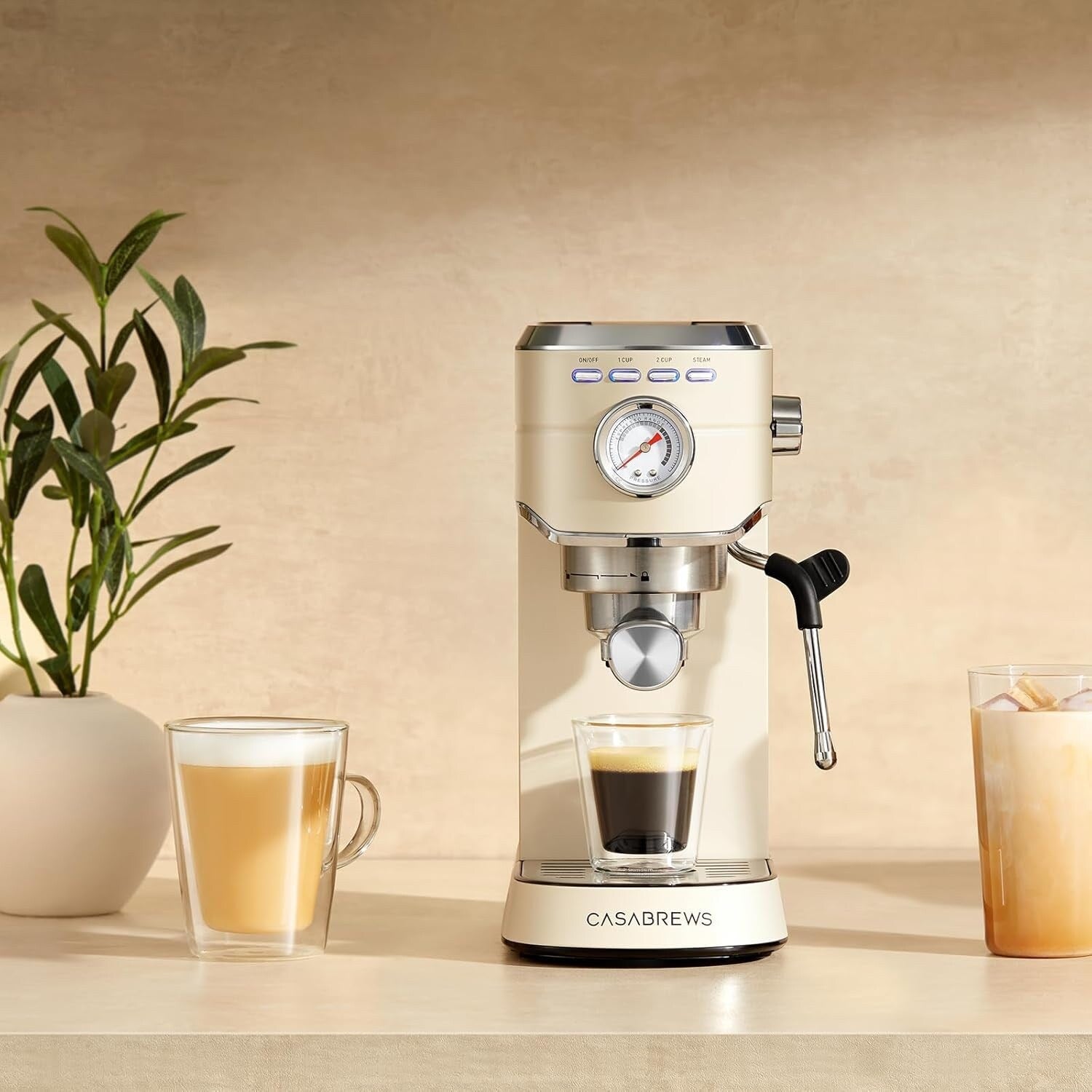 CASABREWS CM5418 Espressomaschine 20 Bar mit Milchaufschäumdüse