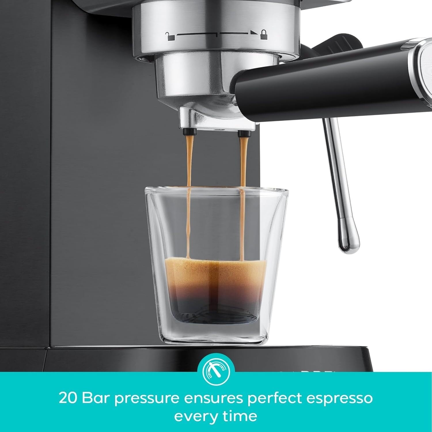 CASABREWS CM5418 Espressomaschine 20 Bar mit Milchaufschäumdüse