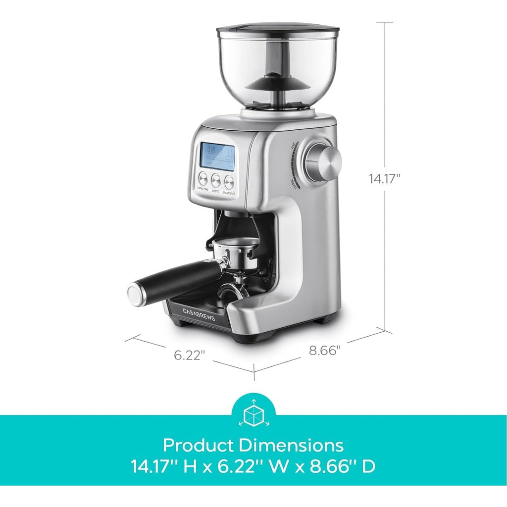 CASABREWS Tornado Elektrische Kaffeemühle mit konischem Mahlwerk, Silber - Nicht verfügbar