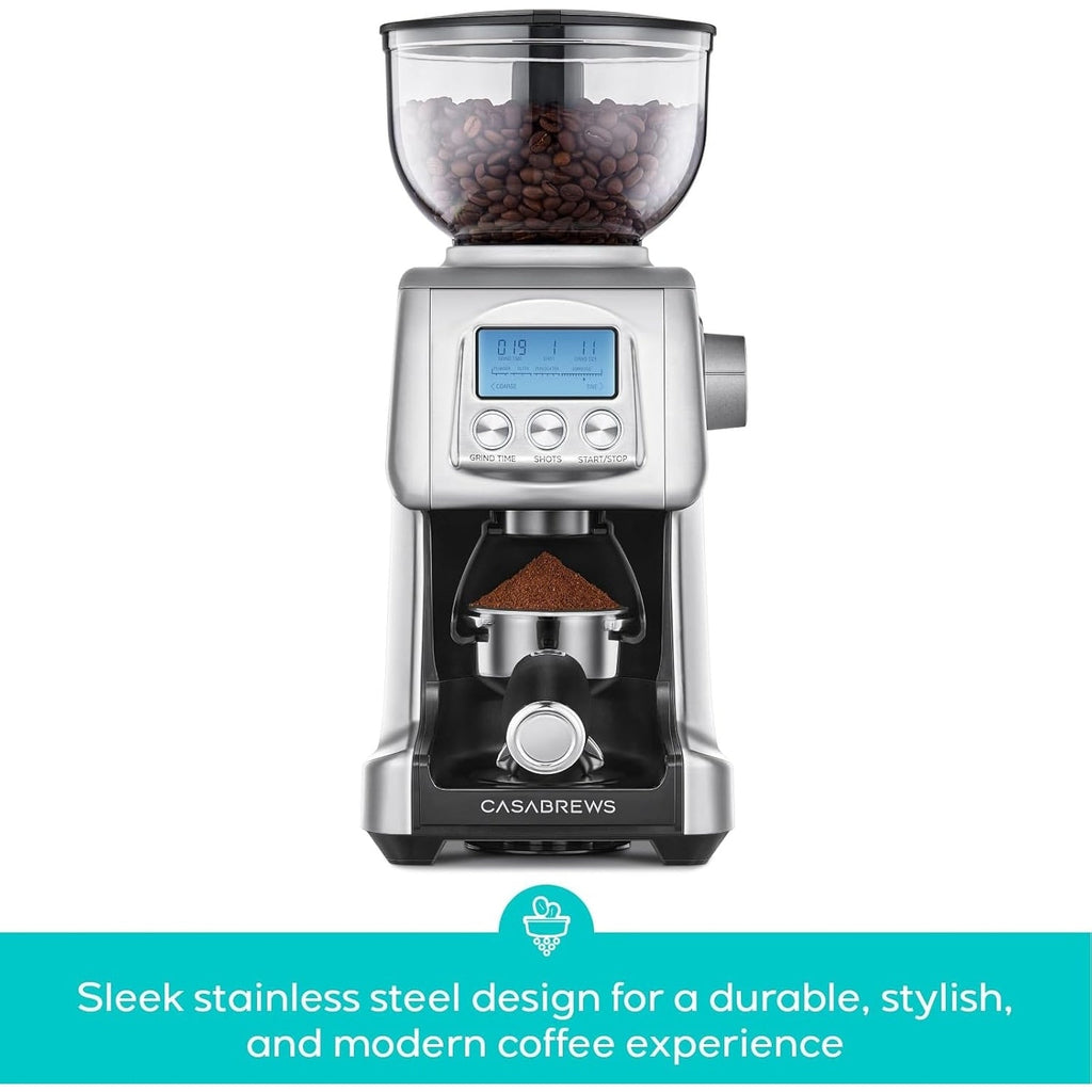 CASABREWS Tornado Elektrische Kaffeemühle mit konischem Mahlwerk, Silber - Nicht verfügbar