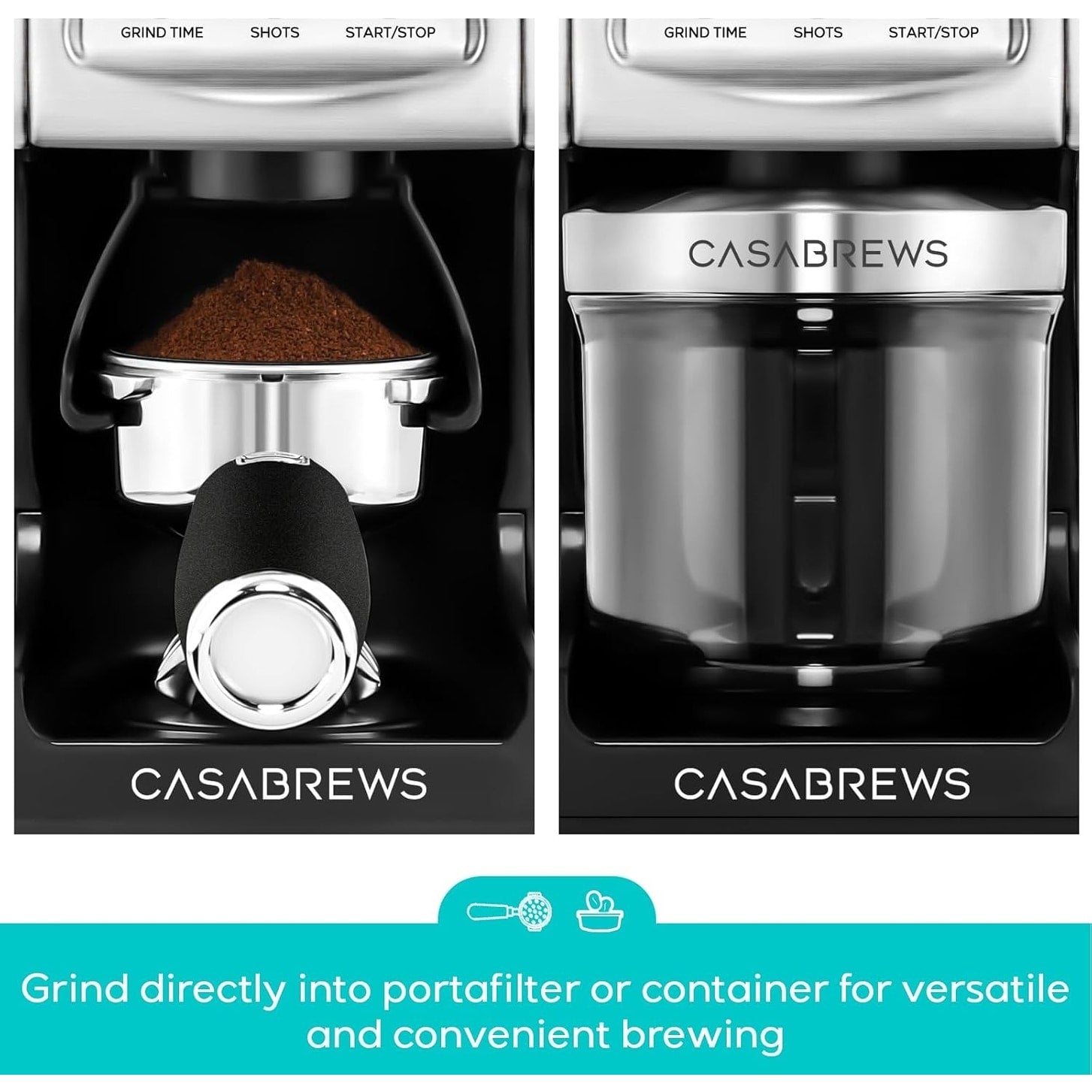 CASABREWS Tornado Elektrische Kaffeemühle mit konischem Mahlwerk, Silber - Nicht verfügbar