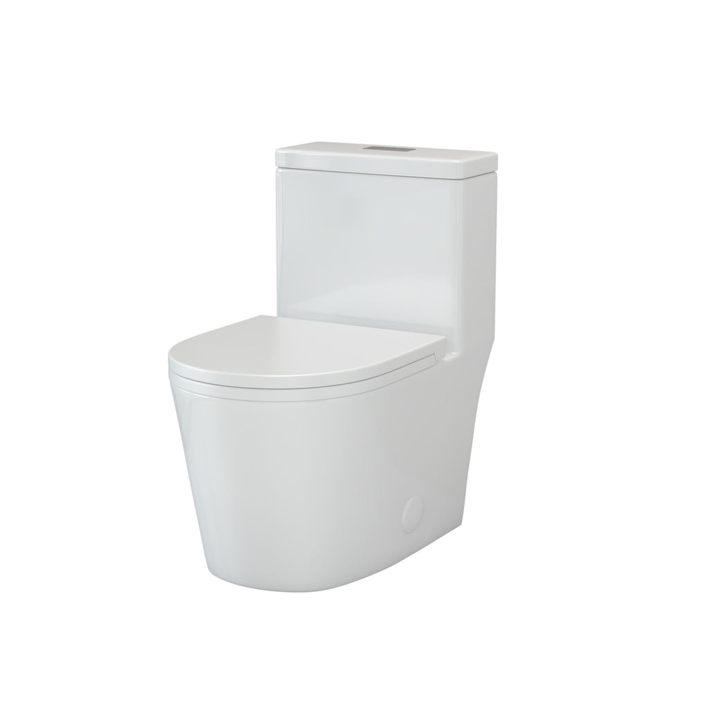 CB HOME 24'' Kompaktes, einteiliges WC, modernes Siphon-WC mit Zweimengenspülung und Soft-Close-Sitz, 16,5'' Komforthöhe