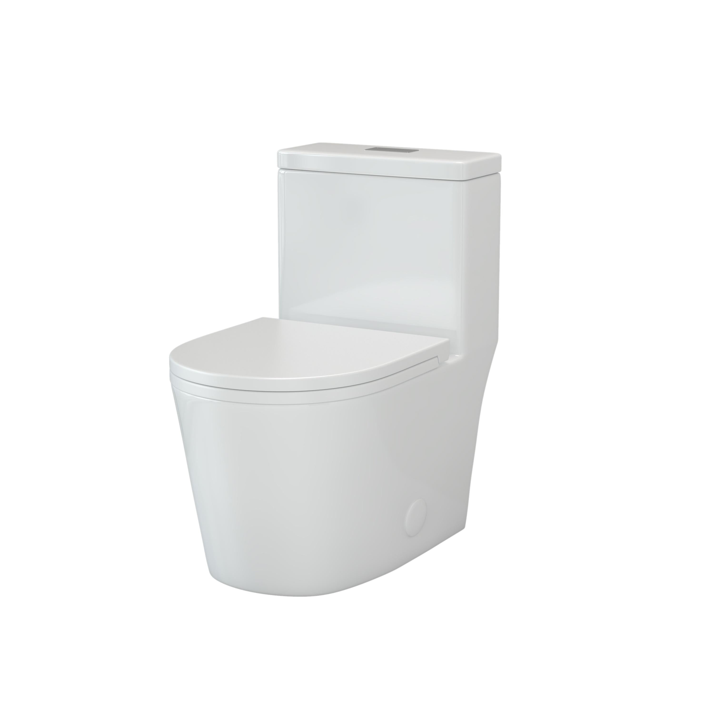 CB HOME 24'' Kompaktes, einteiliges WC, modernes Siphon-WC mit Zweimengenspülung und Soft-Close-Sitz, 16,5'' Komforthöhe