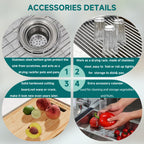 CB HOME 32'' Unterbau-Küchenspüle Gold, Einbau-Küchenspüle Schwarz/Edelstahl, Einzelbecken-Küchenspüle mit Zubehör