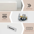 CB HOME 59''/67'' freistehende Acryl-Badewannen, einseitig wandmontiert, Überlauf links/rechts