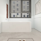 CB HOME 59''/67'' freistehende Acryl-Badewannen, einseitig wandmontiert, Überlauf links/rechts