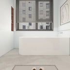 CB HOME 59''/67'' freistehende Acryl-Badewannen, einseitig wandmontiert, Überlauf links/rechts