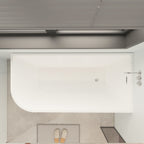 CB HOME 59''/67'' freistehende Acryl-Badewannen, einseitig wandmontiert, Überlauf links/rechts