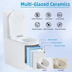 CB HOME 24'' Kompaktes, einteiliges WC, modernes Siphon-WC mit Zweimengenspülung und Soft-Close-Sitz, 16,5'' Komforthöhe