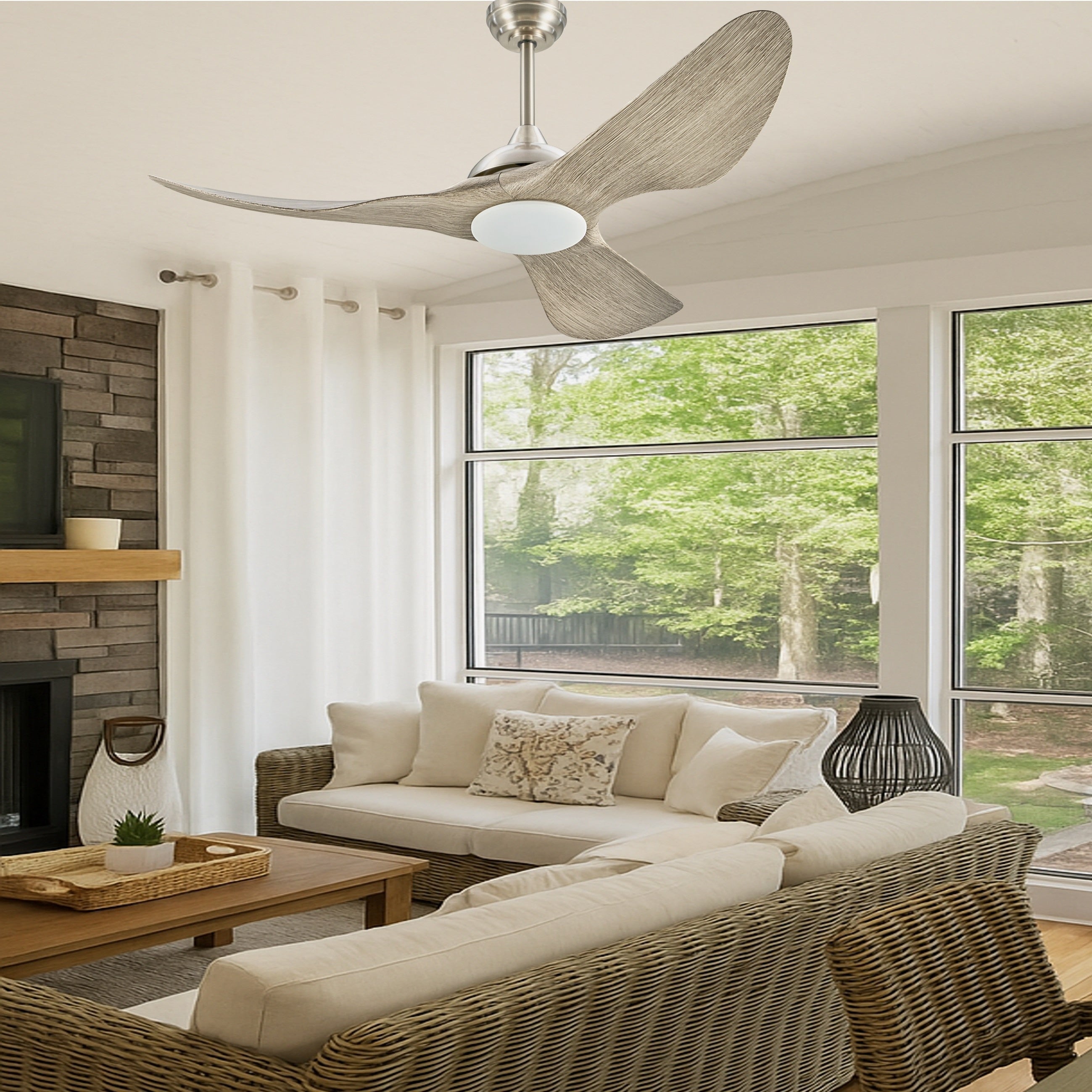 CO-Z 52 Wasserdichter LED-Deckenventilator für den Außenbereich mit dimmbarem Licht und Fernbedienung