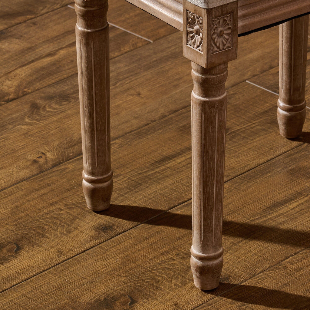 CO-Z Französischer Vintage-Fußhocker und Schminkhocker mit Polsterung