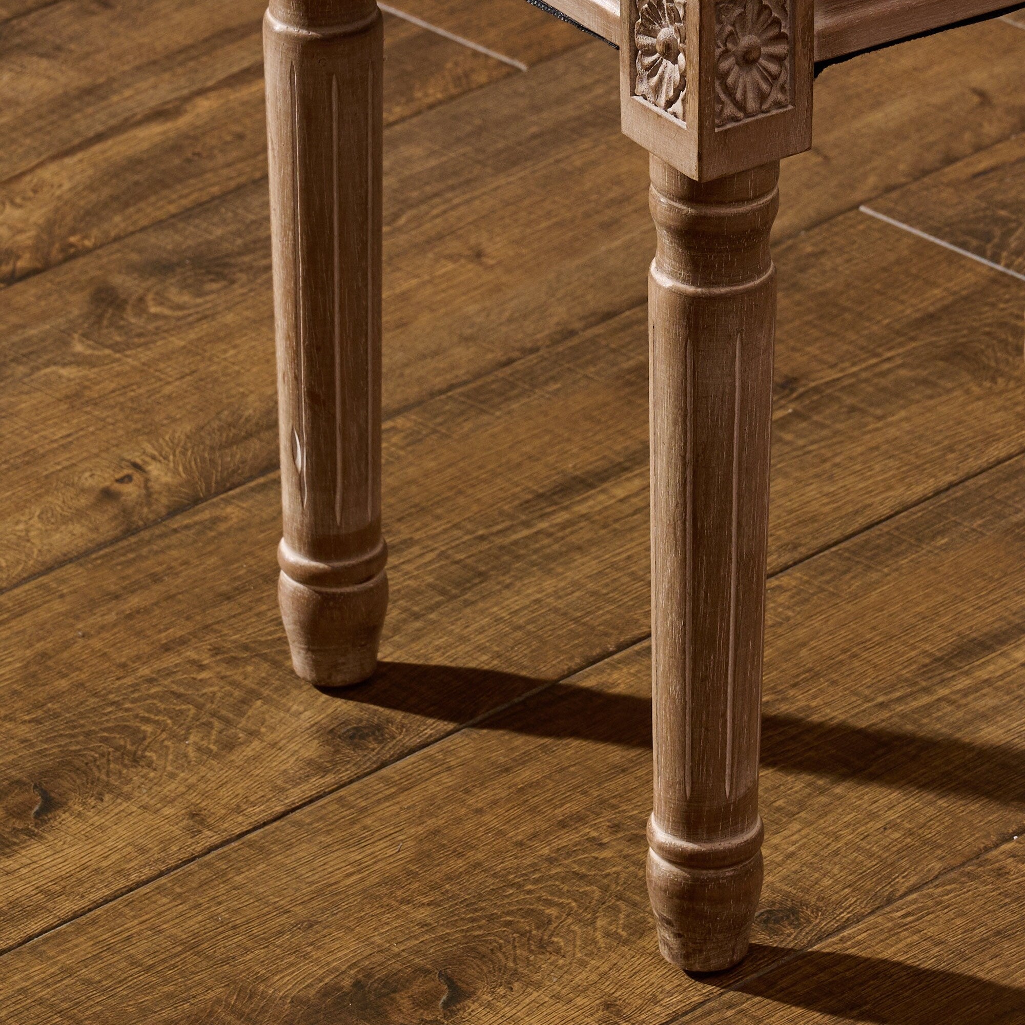 CO-Z Französischer Vintage-Fußhocker und Schminkhocker mit Polsterung