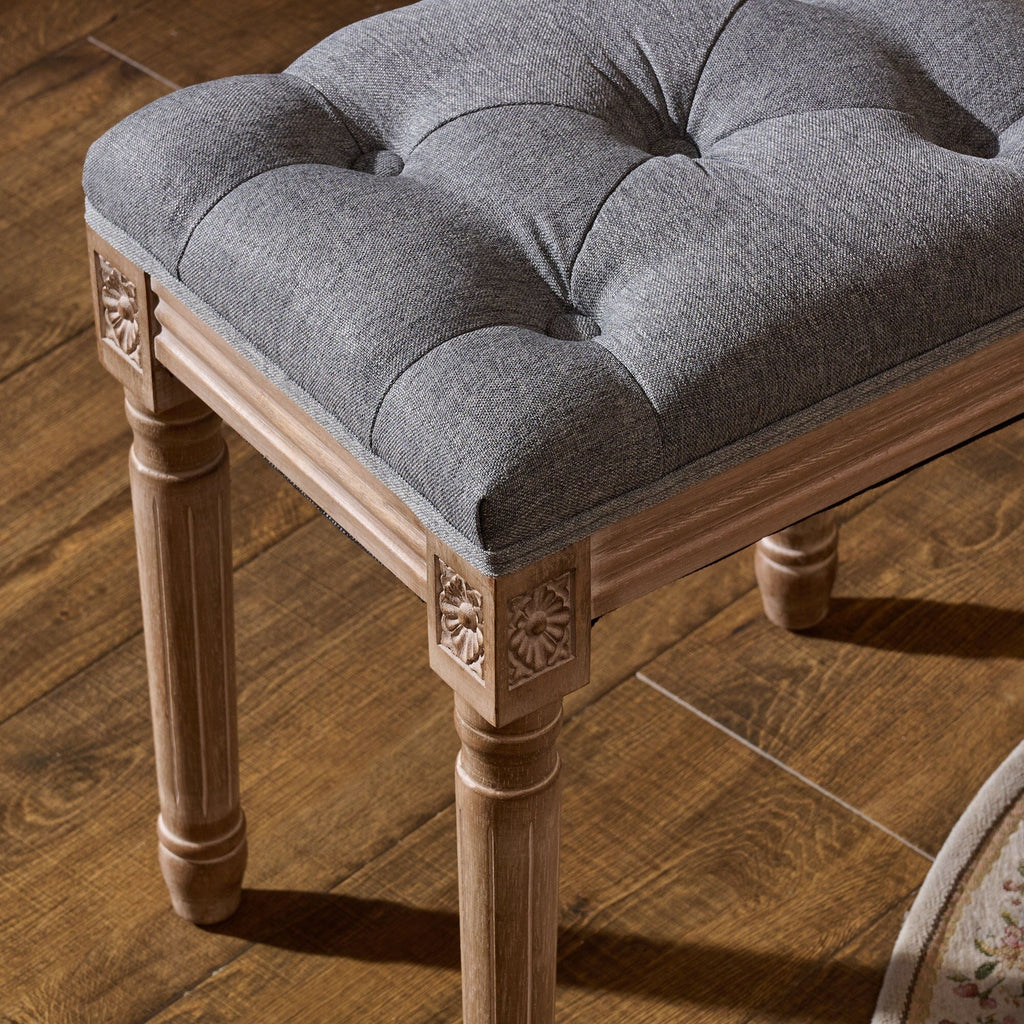 CO-Z Französischer Vintage-Fußhocker und Schminkhocker mit Polsterung