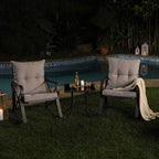 Gemütliches 3-teiliges Outdoor-Schaukelstuhl-Set mit Beistelltisch